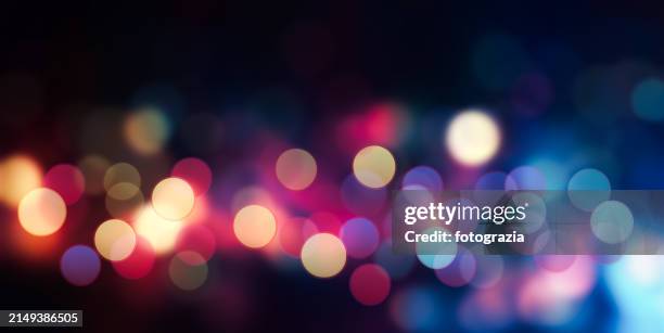 colorful blurred lights - dark blur stock pictures, royalty-free photos & images