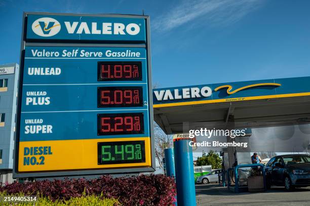 Fuel Rack Valero Valero Gas Station Logo The Valero Energy Corp. Logo Is Displayed At