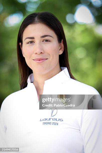 Garbiñe Muguruza attends the Sport for Good Programme visit to A la Par Foundation ahead of the Laureus World Sport Awards Madrid 2024 on April 20,...