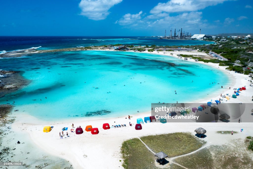 Aerial view of Baby Beach, Aruba