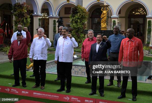 Saint Kitts and Nevis ambassador Norgen Wilson; Saint Lucia's PM Philip Pierre; Antigua and Barbuda's PM Gaston Browne; Saint Vincent and the...