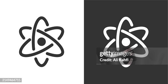 Atom glyph solid icon. Solid icon that can be applied anywhere, simple, pixel perfect and modern style Atom glyph solid icon. Solid icon that can be applied anywhere, simple, pixel perfect and modern style