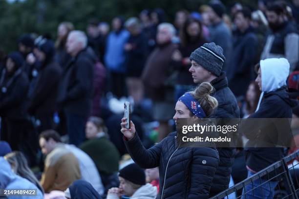 Australians and New Zealanders attend the ANZAC Dawn service at Anzac Cove in commemoration of the 109th anniversary of Canakkale Land Battles on...