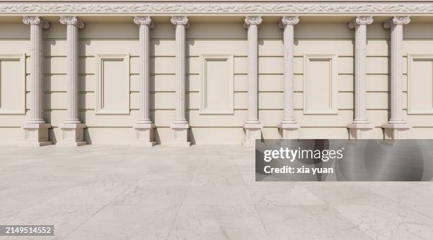 classical buildings exterior with marble square - regency style stock pictures, royalty-free photos & images