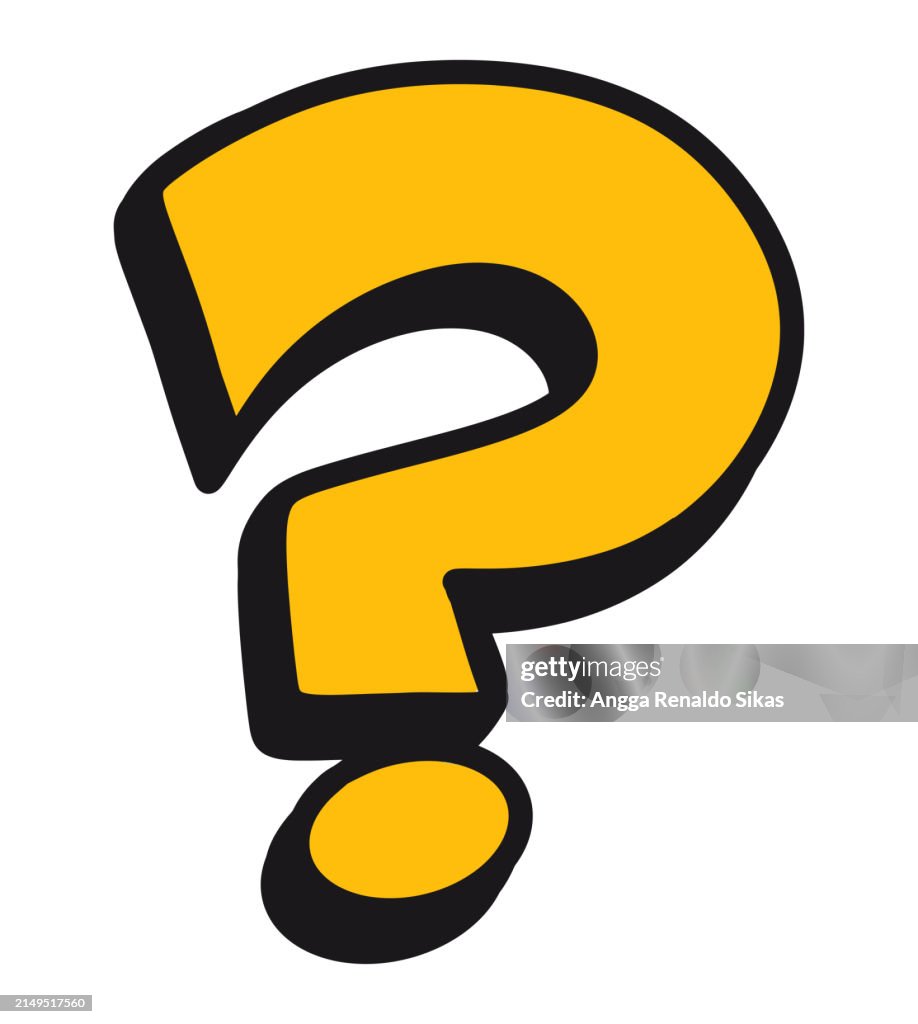 Point d’interrogation jaune isolé sur blanc