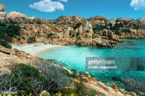 sardinien cala coticcio strand - sardinien stock-fotos und bilder