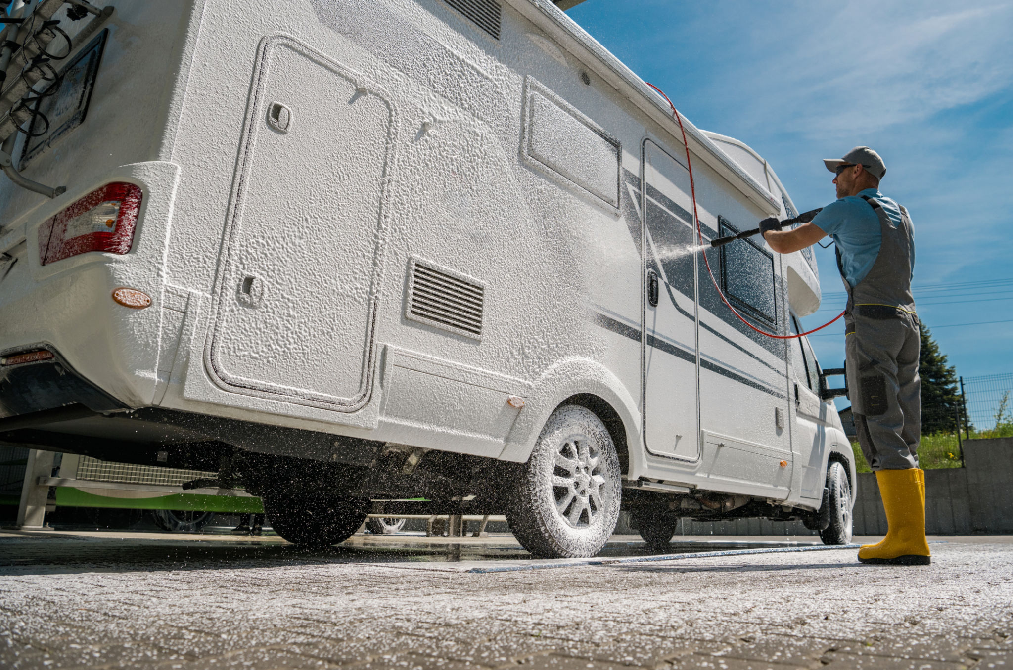 washing rv