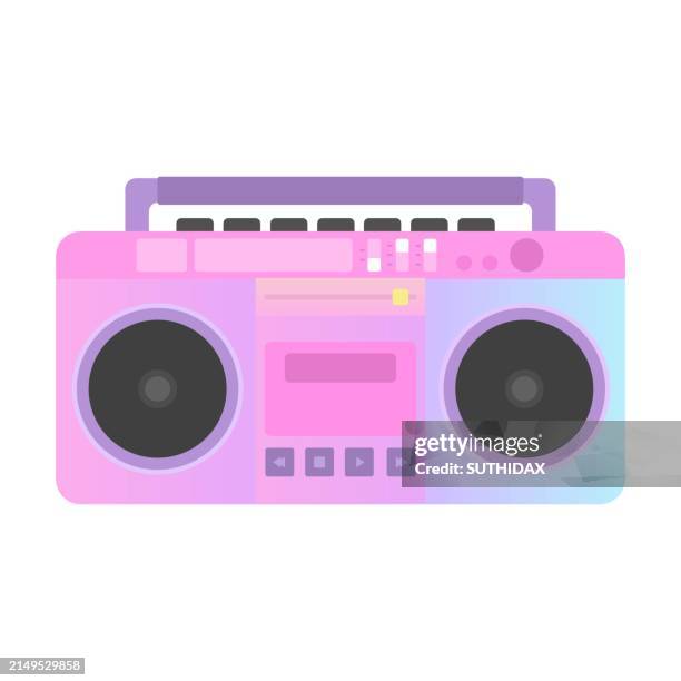 ilustraciones, imágenes clip art, dibujos animados e iconos de stock de ilustración de artículos populares de la radio de los 90 - música pop