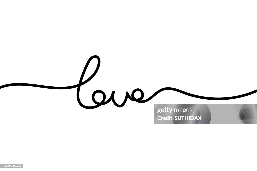 Love Line Graphics Illustration Of A Loveshaped Wavy Line Type One High-Res Vector Graphic ...