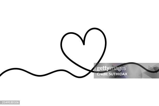 ilustrações de stock, clip art, desenhos animados e ícones de illustration of a heart-shaped wavy line, type one - gratidão