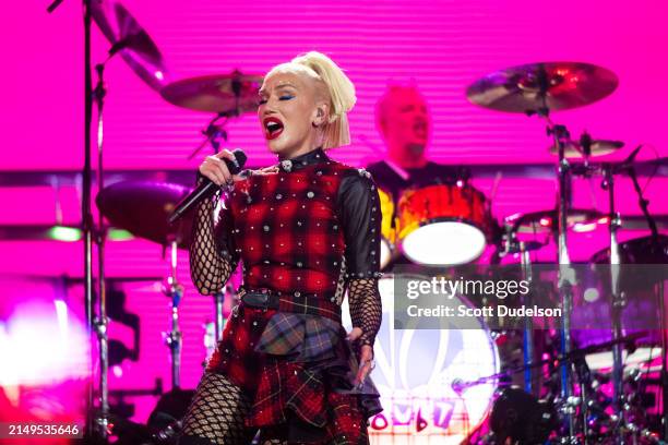 Gwen Stefani of No Doubt performs onstage during Weekend 2 - Day 2 of the Coachella Valley Music and Arts Festival at Empire Polo Club on April 20,...
