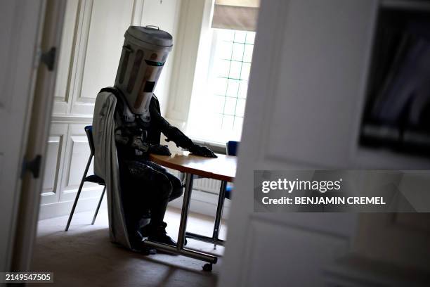 London mayoral candidate Count Binface poses for members of the media in Westminster, central London on April 25, 2024.