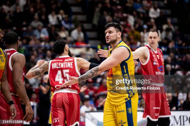 Alessandro Gentile of Givova Scafati Basket in action during the LBA Lega Basket Serie A Round 28 match between EA7 Emporio Armani Milan and Givova...
