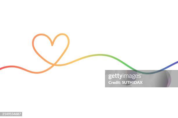 illustration of a pride heart-shaped wavy line, type three - learning objectives stock illustrations