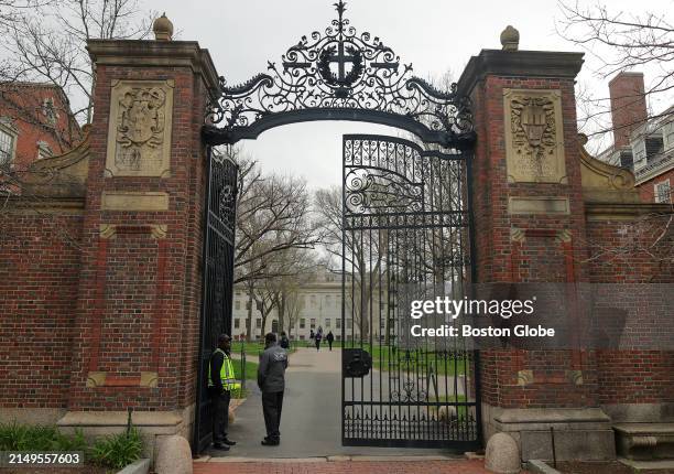 Cambridge, MA Harvard Yard was closed to public access today, with security guards at select entrances admitting only those with Harvard University...