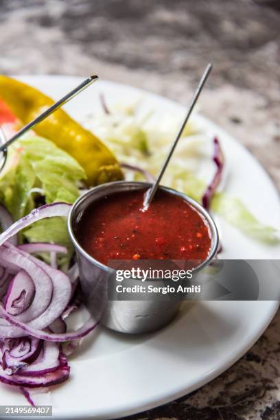pakistani red chilli sauce dip - chili sauce stock pictures, royalty-free photos & images