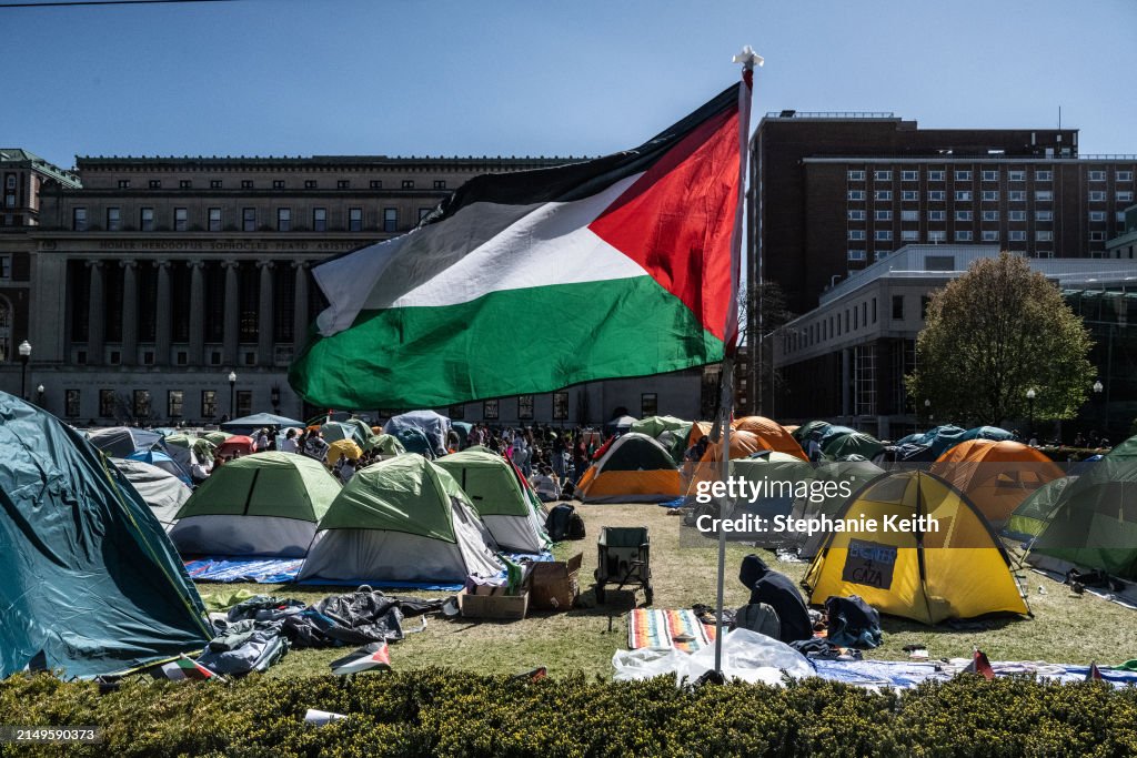 Pro-Palestinian Protests Continue At Columbia University In New York City