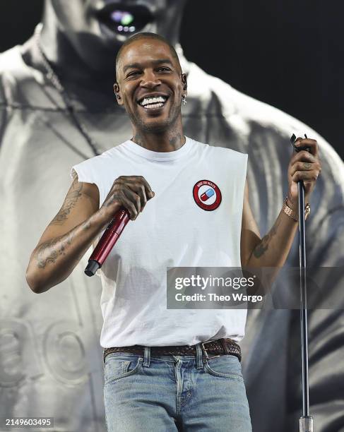 Kid Cudi performs at the Sahara Tent during the 2024 Coachella Valley Music and Arts Festival at Empire Polo Club on April 21, 2024 in Indio,...