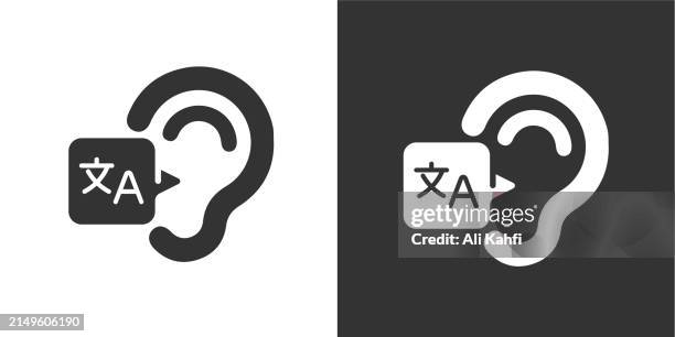 translation glyph solid icon. solid icon that can be applied anywhere, simple, pixel perfect and modern style - bilingual stock illustrations