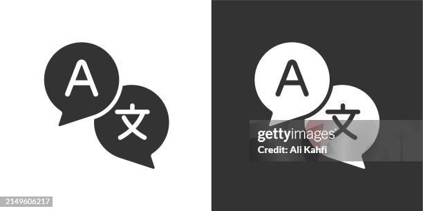 translation glyph solid icon. solid icon that can be applied anywhere, simple, pixel perfect and modern style - translation stock illustrations