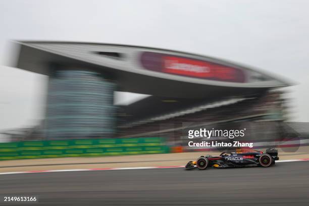 Max Verstappen of the Netherlands driving the Oracle Red Bull Racing RB20 on track during the F1 Grand Prix of China at Shanghai International...