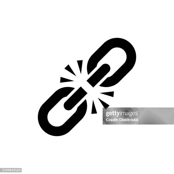symbol für ein gebrochenes kettenglied - break icon stock-grafiken, -clipart, -cartoons und -symbole