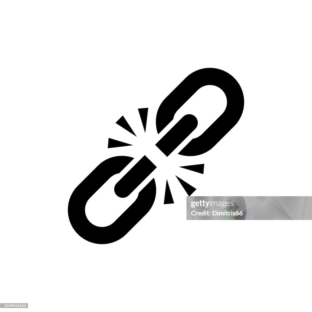 Icône de maillon de chaîne cassé