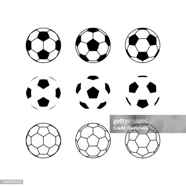 ilustrações, clipart, desenhos animados e ícones de soccer ball icon set with editable stroke - bola