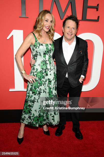 Tracy Pollan and Michael J. Fox at the 2024 TIME100 Gala held at Jazz at Lincoln Center on April 25, 2024 in New York City.