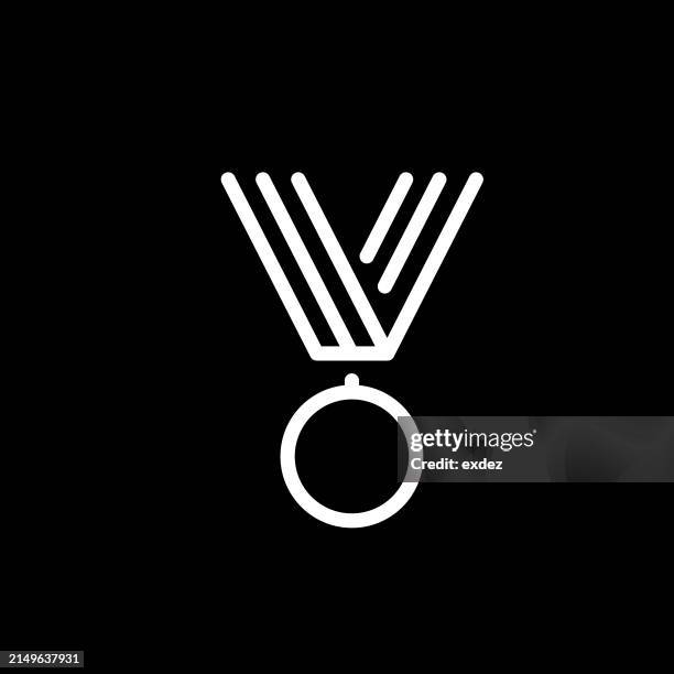 ilustrações de stock, clip art, desenhos animados e ícones de vector line icon of medal - medalha