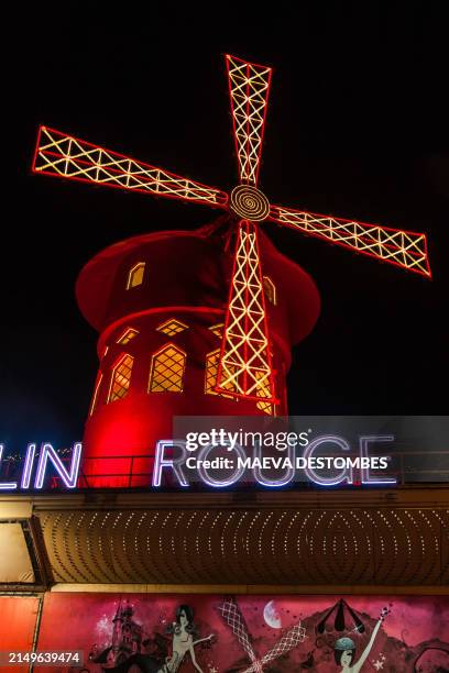 Le Moulin Rouge cabaret showroom in the Pigalle district in the 18th arrondissement in Paris September 20, 2019. Parisian lifestyle.