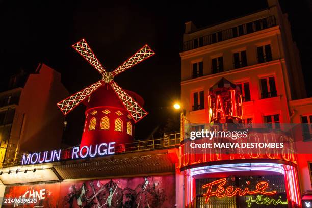 Le Moulin Rouge cabaret showroom in the Pigalle district in the 18th arrondissement in Paris September 20, 2019. Parisian lifestyle.