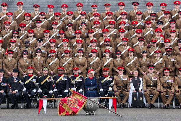 GBR: Queen Camilla Visits The Royal Lancers In North Yorkshire