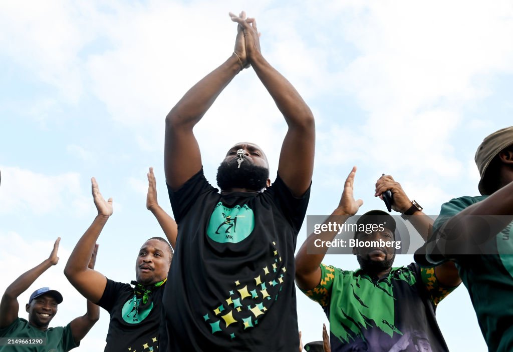 Mk Rally Supporters of the Umkhonto WeSizwe Party , cheer at an MKP rally ...