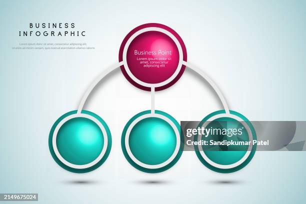 3 steps infographic design template with place for your data. - 3 pointer stock illustrations
