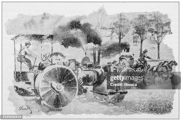 antique image: traffic - compressor stock illustrations