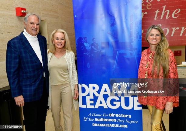 Stewart F. Lane, Pamela Barbey and Bonnie Comley attend The Drama League 2024 Award Nomination Announcements at The New York Public Library for the...