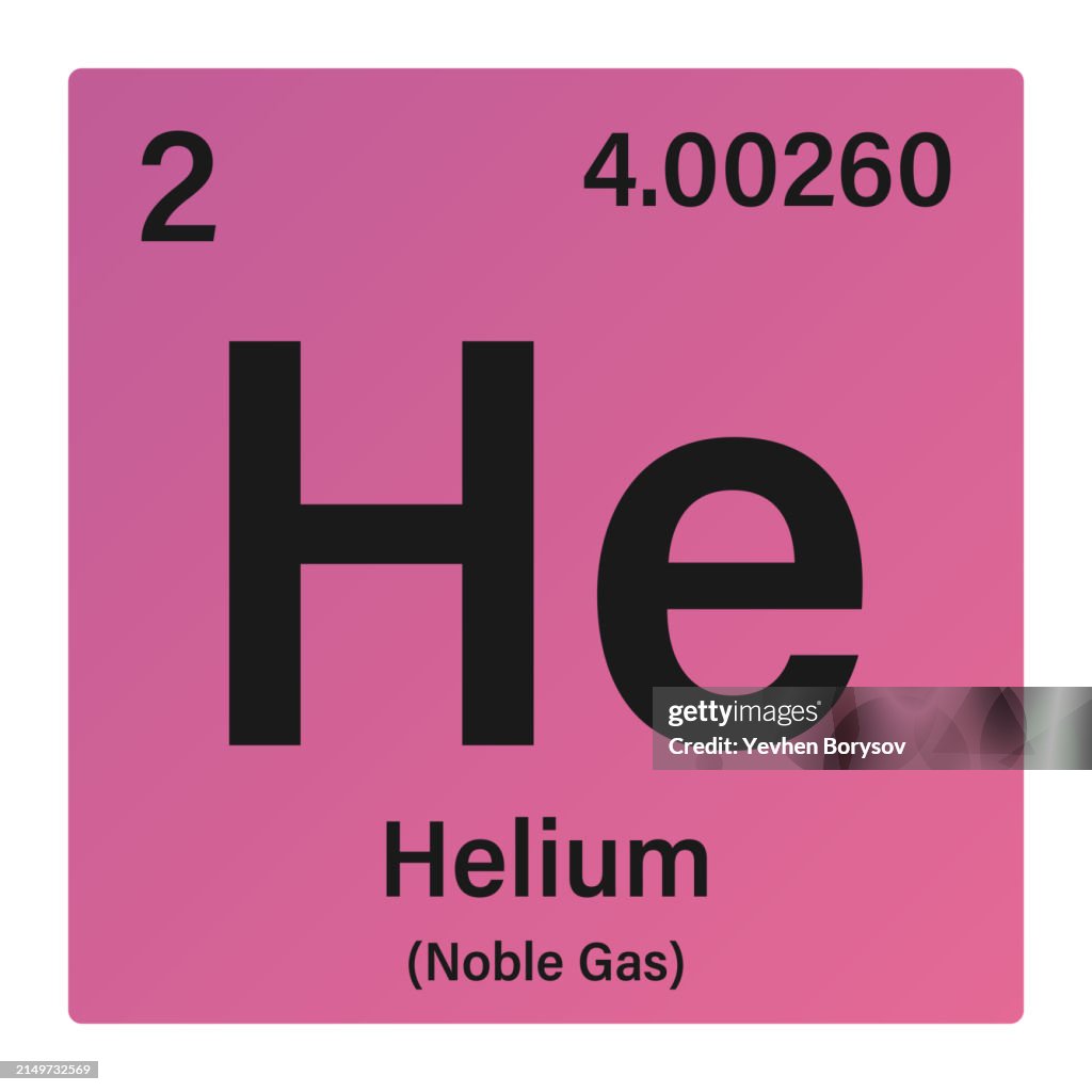 Helium icon with information of Periodic Table of Elements
