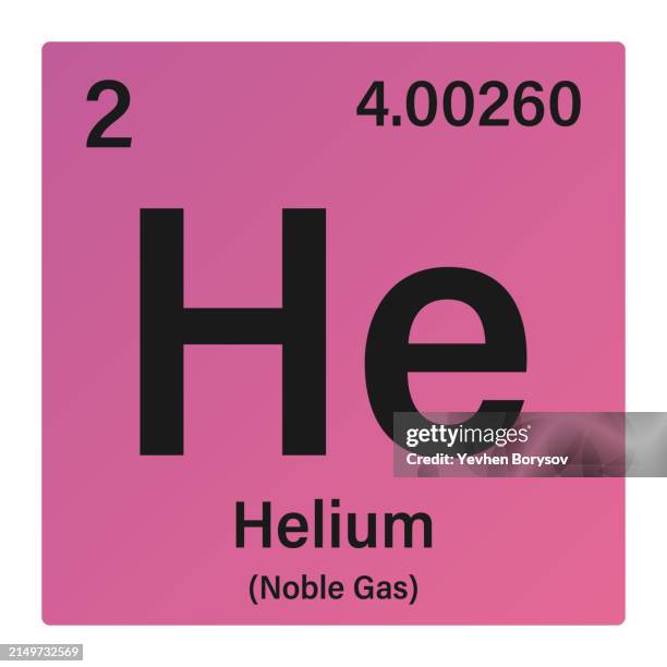 helium icon with information of periodic table of elements - helium stock pictures, royalty-free photos & images