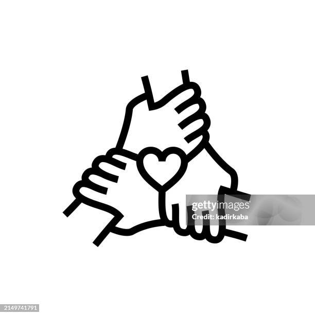 charity and donation line icon. awareness, volunteer, donor, organ donation, give love. - crowdsourcing illustration stock illustrations