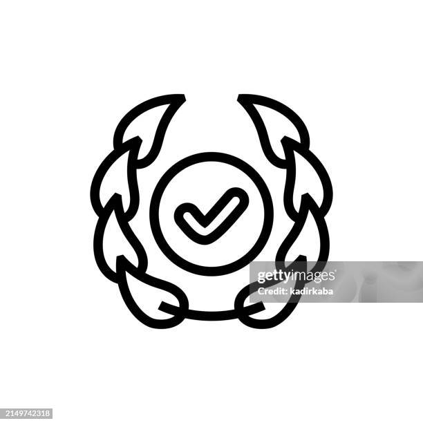 checkmark, validation and refusal line icon. endorsing, reject, group of object. - right wrong icon stock illustrations