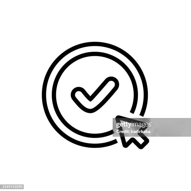 checkmark, validation and refusal line icon. endorsing, reject, group of object. - select icon stock illustrations