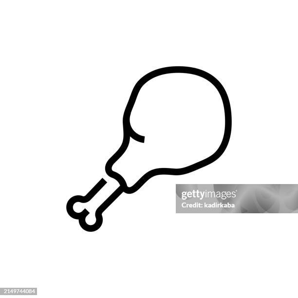 chicken line icon. dinner, barbecue, meal, fast food. - chicken nugget stock illustrations