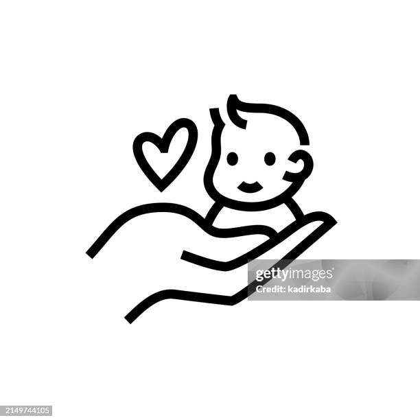 childcare line icon. - child care stock illustrations