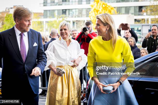 King Willem-Alexander of The Netherlands, Princess Laurentien of The Netherlands and Queen Maxima of The Netherlands attend the Kingsday concert on...