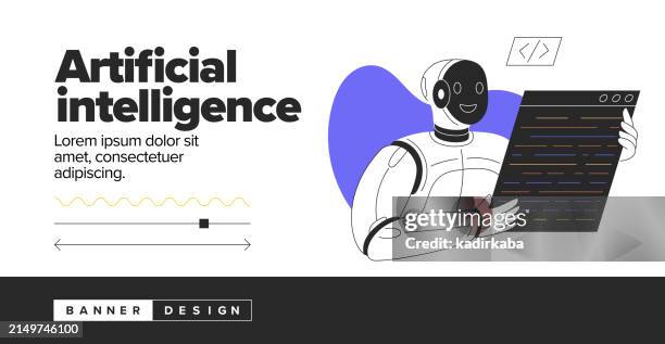 artificial intelligence concept illustration. flat vector illustrations isolated on white background. virtual assistant. - web application development stock illustrations