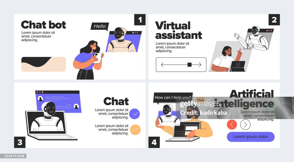Chatbot Example With Graphics Chatbot Concept Illustration Artificial Intelligence Flat Vector ...