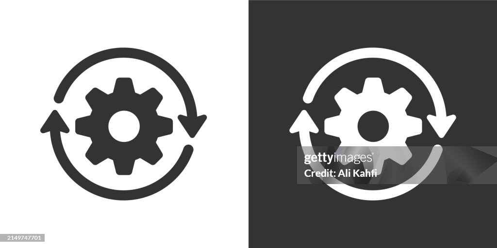 Process glyph solid icon. Solid icon that can be applied anywhere, simple, pixel perfect and modern style