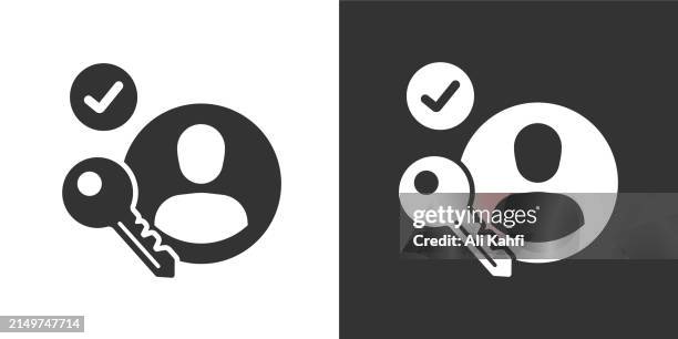 account lock glyph solid icon. solid icon that can be applied anywhere, simple, pixel perfect and modern style - face recognition stock illustrations