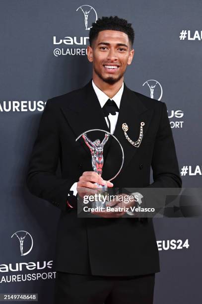 Jude Bellingham attends the Winners Walk during the 2024 Laureus World Sport Awards Madrid on April 22, 2024 in Madrid, Spain.